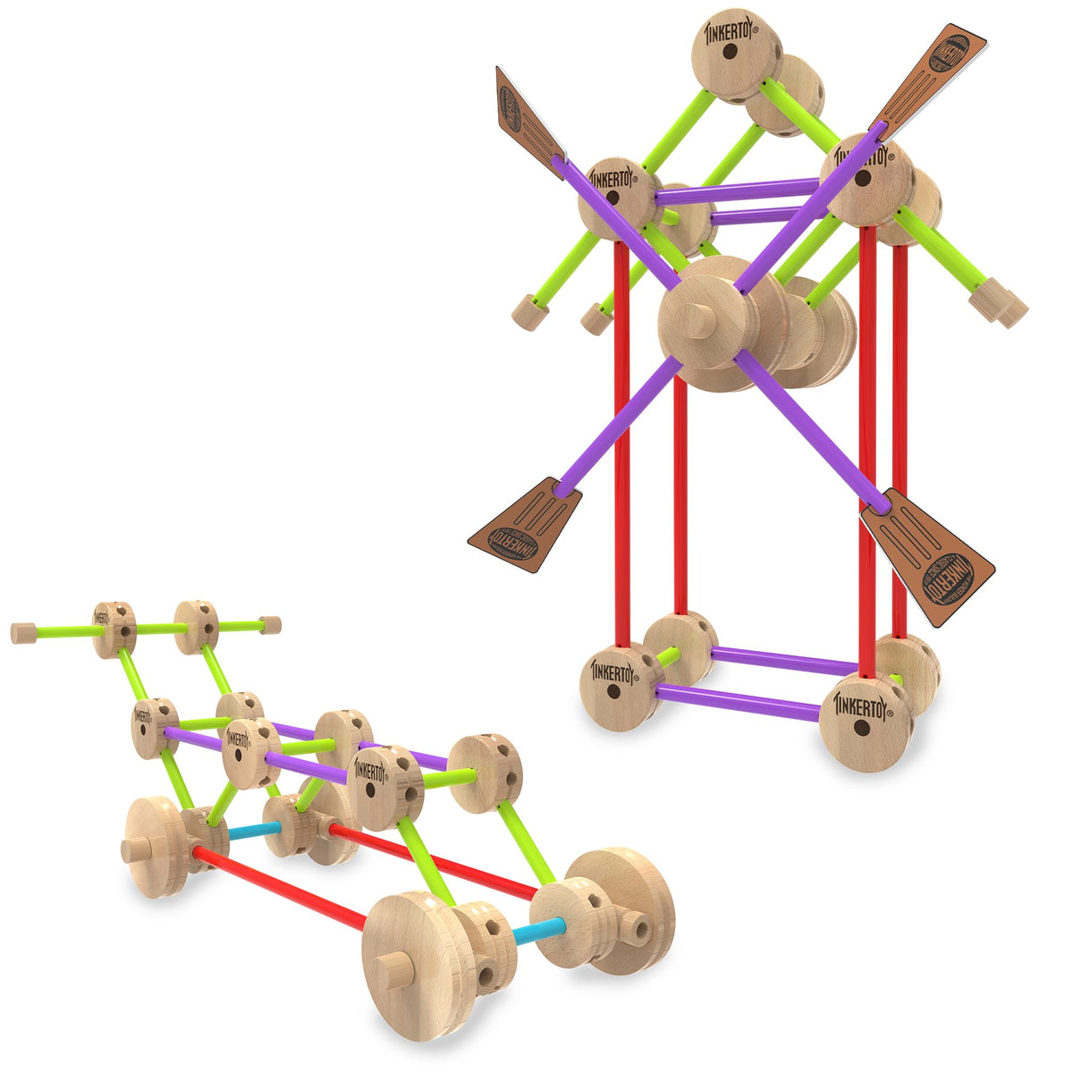 Tinkertoy 85 pieces shown for unlimited STEAM-inspired creative exploration.