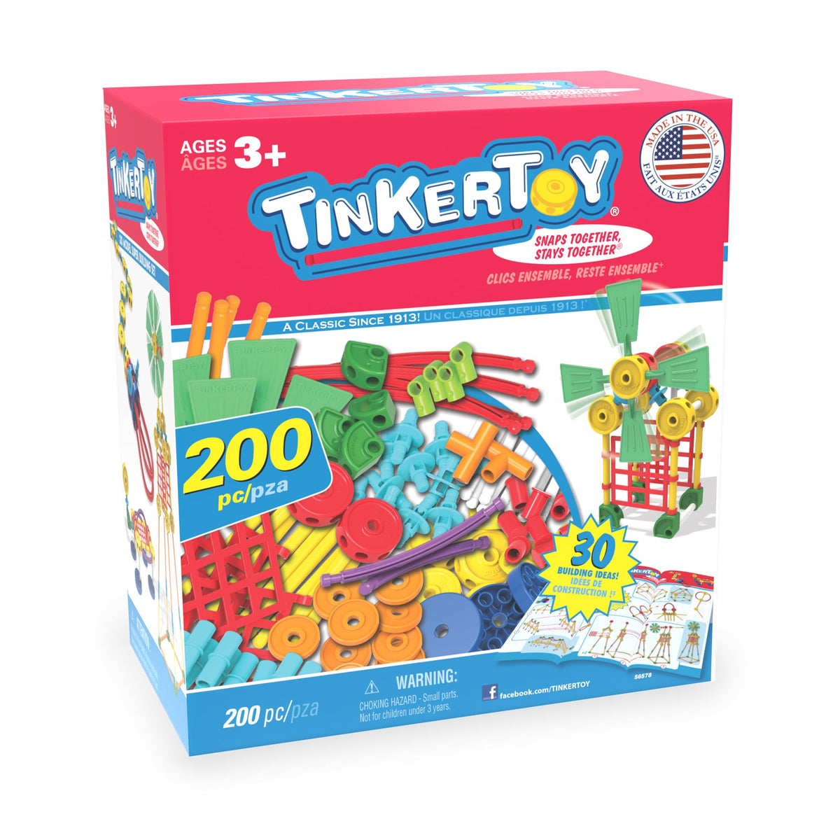 Tinkertoy castle, house, and bicycle model ideas