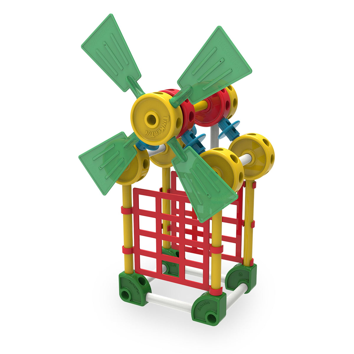 Tinkertoy colorful spools and rods for engineering play