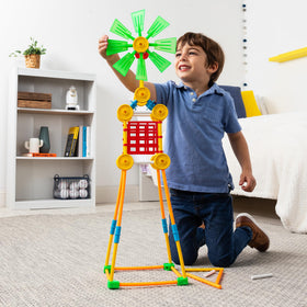 Tinkertoy instruction sheet with 30 ideas guides kids