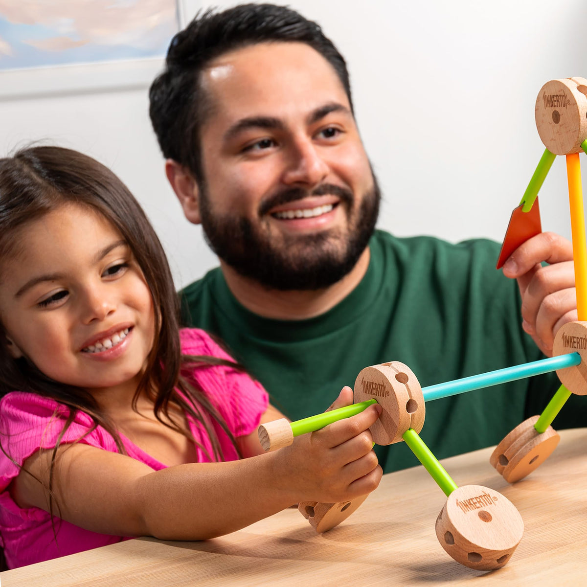 Tinkertoy supports early STEM learning through hands-on construction and problem-solving.