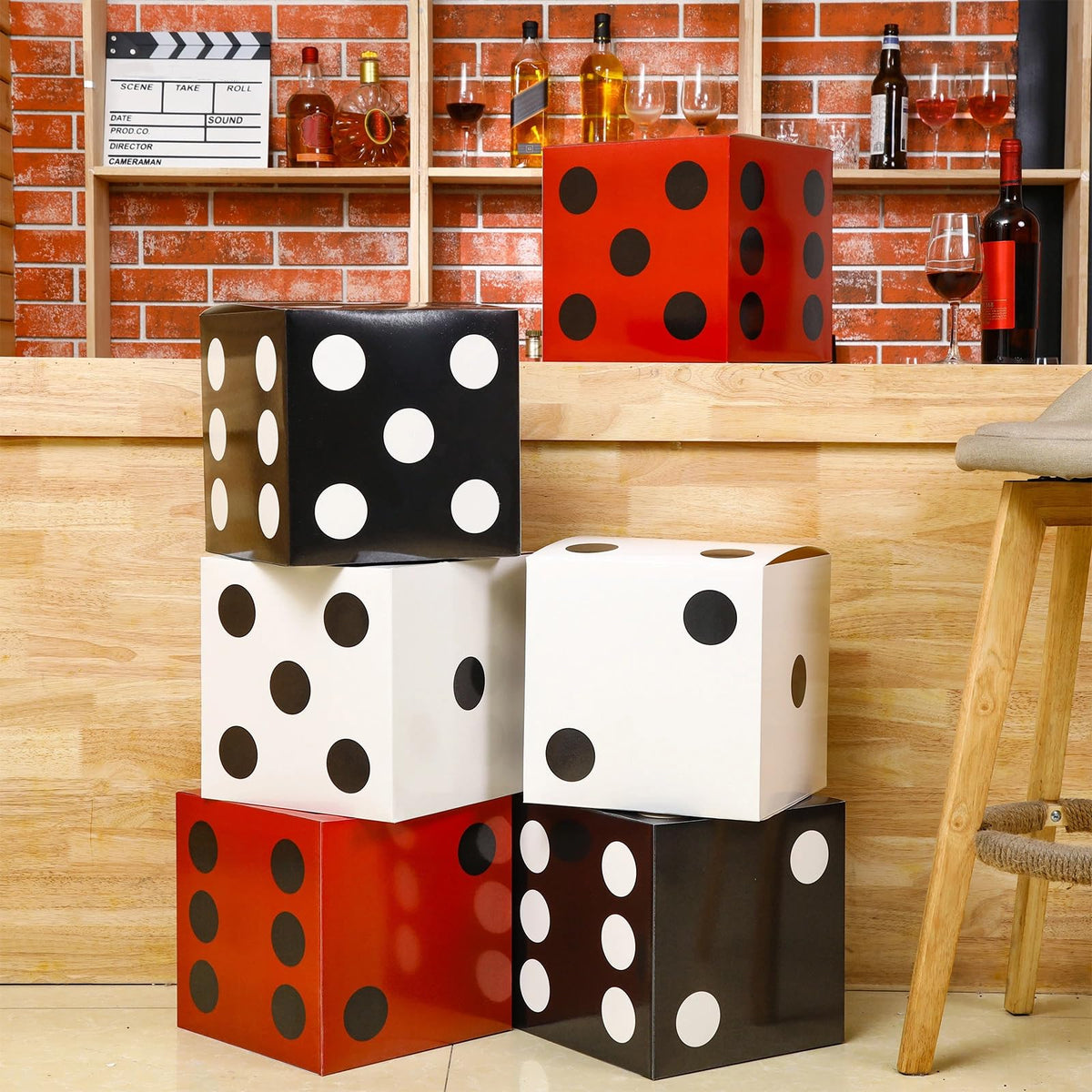 Tinlade birthday party dice decor setup for an energetic event