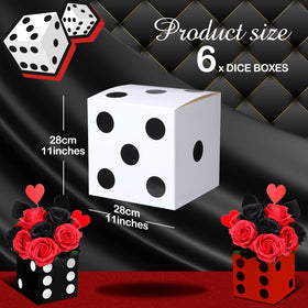Tinlade giant dice decor with red, white and black design for party visuals