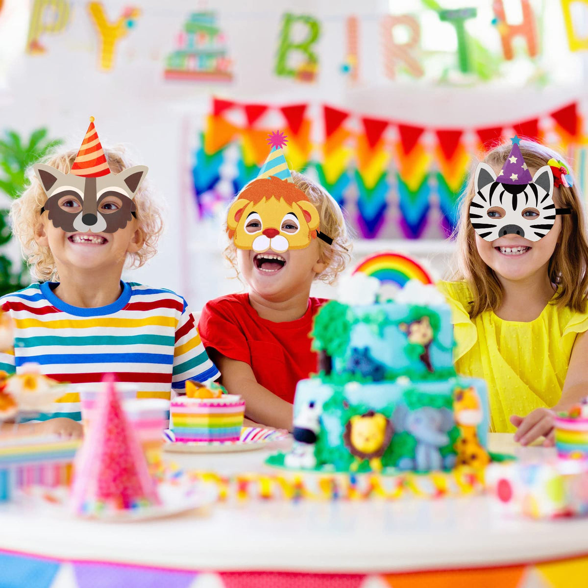 Tinlade felt zebra mask for kids, playful party favorite