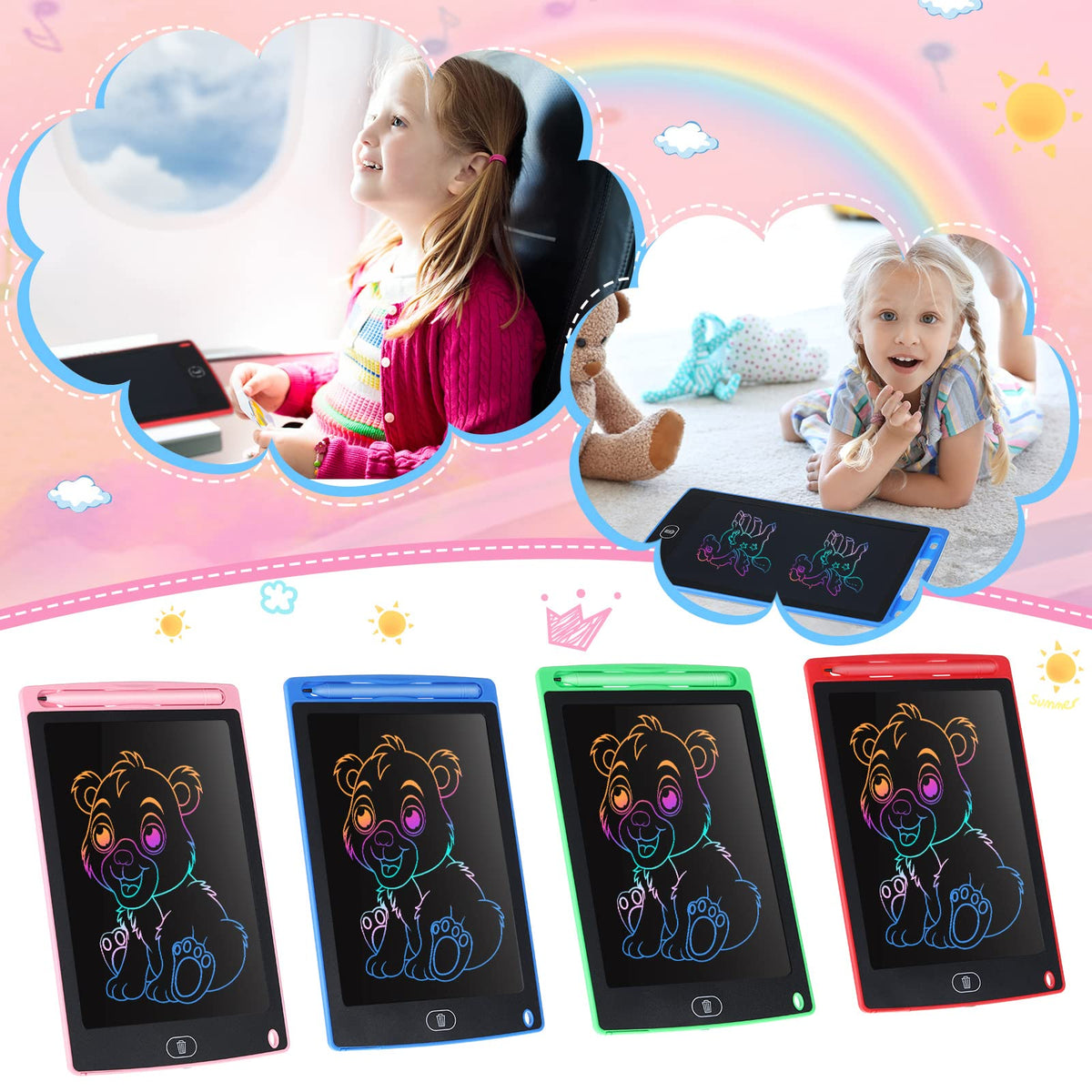 Tinlade portable design with rounded corners for travel and classroom use.