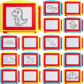 Tinlade mini drawing board blue-red pack for kids, mess-free creativity on the go.