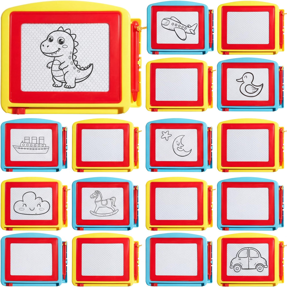 Tinlade mini drawing board blue-red pack for kids, mess-free creativity on the go.