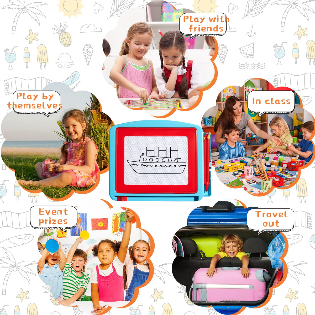 Tinlade prize-box toy drawing board kit for engaging rewards in class.