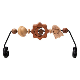 TinlyFinly baby bouncer bar assembly demonstrates secure fit for Baby Bjorn models.