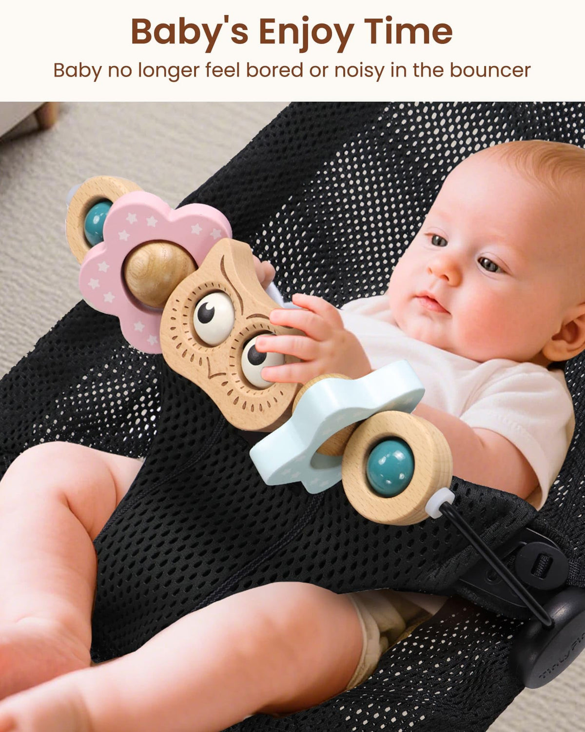 TinlyFinly toy bar clip-end shows durable nylon clips for secure attachment