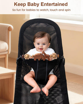 TinlyFinly smooth-edged wooden animals provide tactile exploration for curious babies.