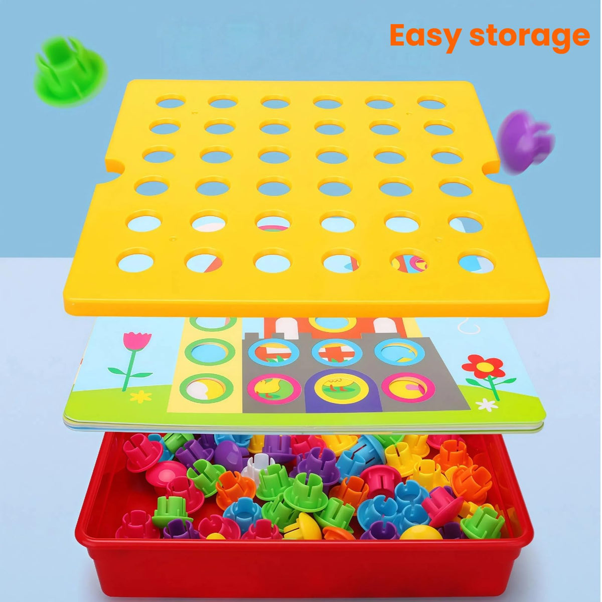 Tinoteen Button Art Toy color palette supports early color recognition.