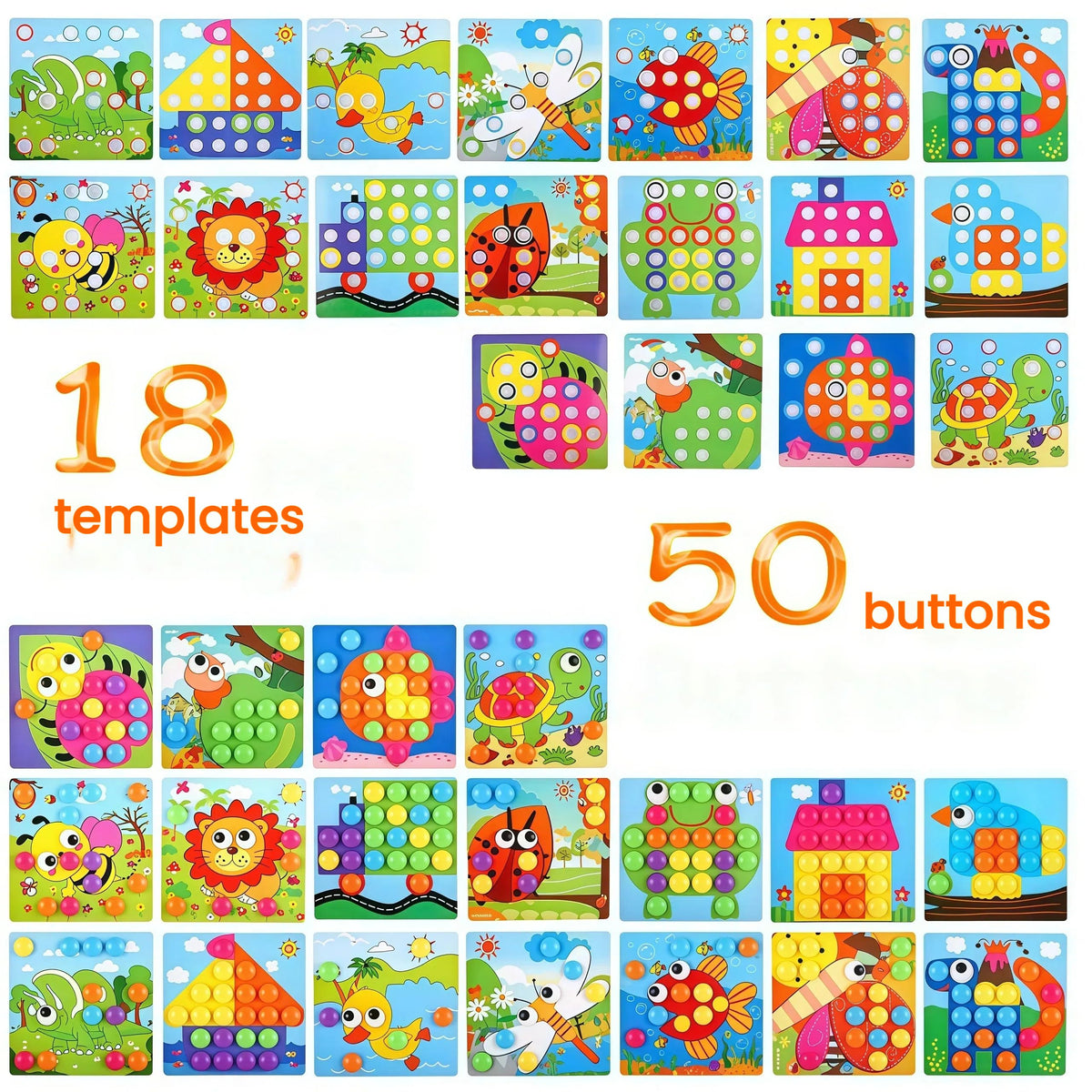 Tinoteen Button Art Toy smooth rounded edges ensure safe toddler use.