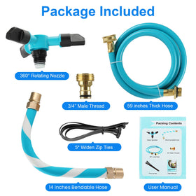 TINPOO water spray distance blue reaches up to 30 feet for large areas.