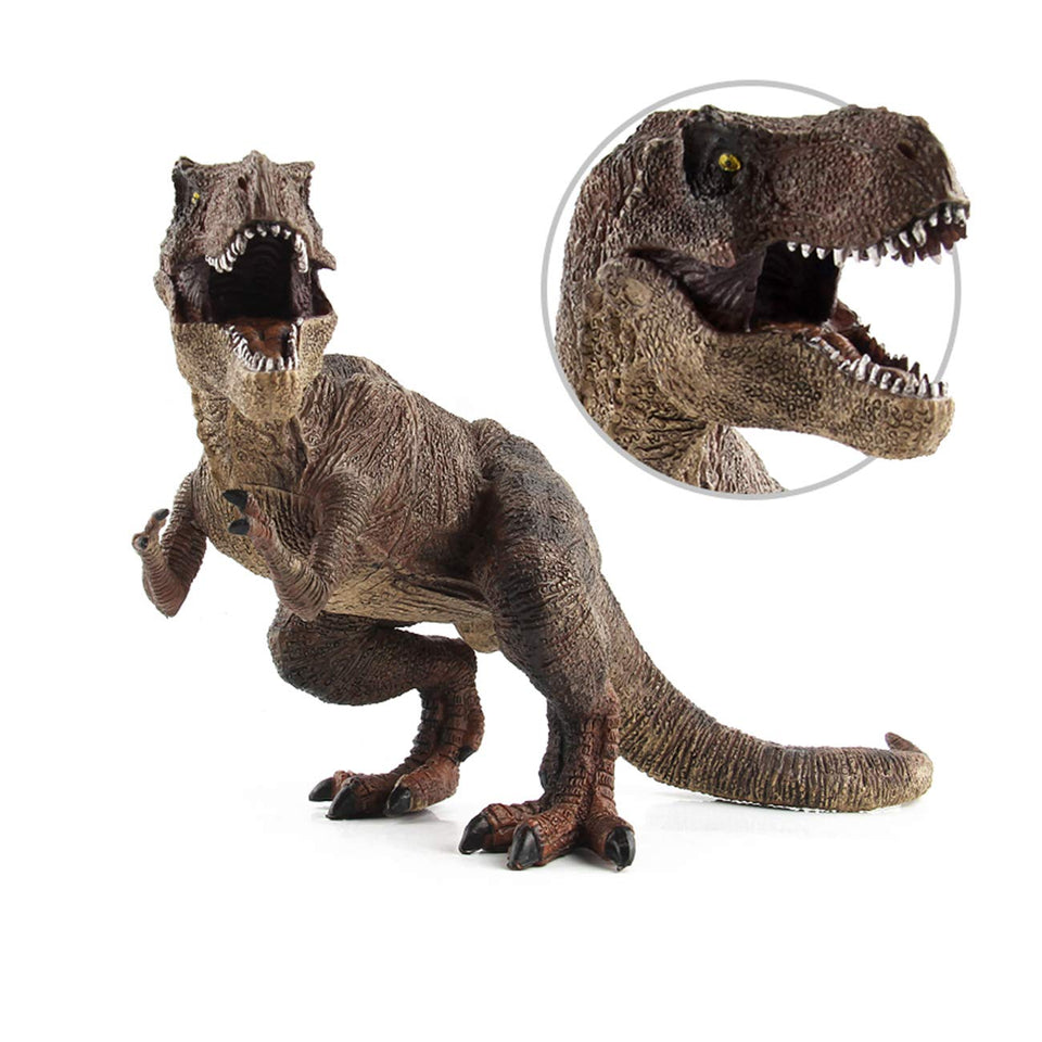 Tinsow T-Rex 12-inch front view on display shelf.