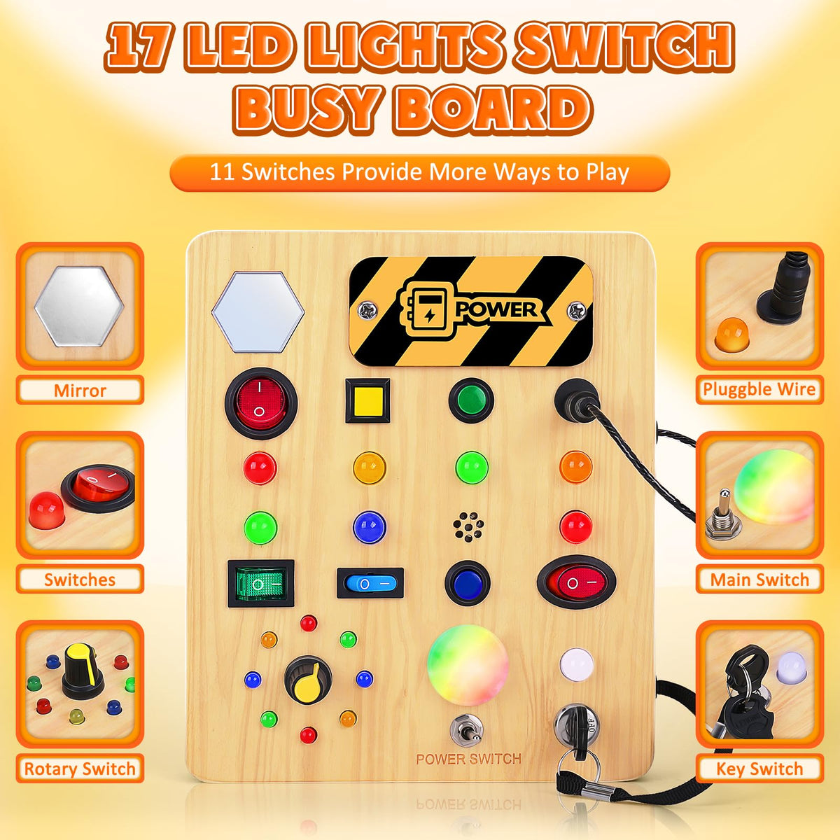 TINTECUSA Busy Board features alphabet letters for tactile literacy exploration.