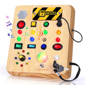 TINTECUSA Busy Board with LED lights boosts early learning through visual cues.