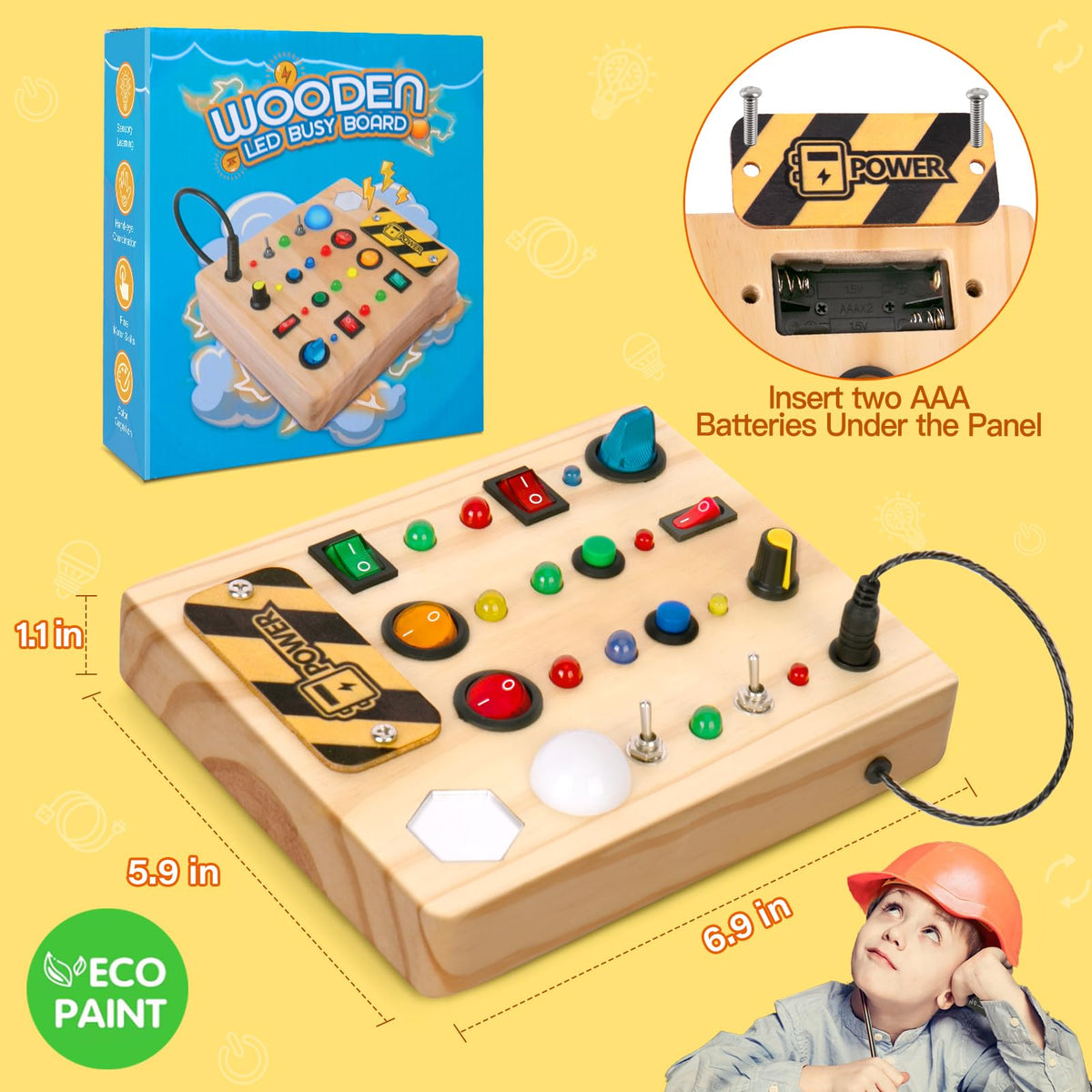 TINTECUSA Busy Board educational plane-travel activity keeps kids engaged on the move
