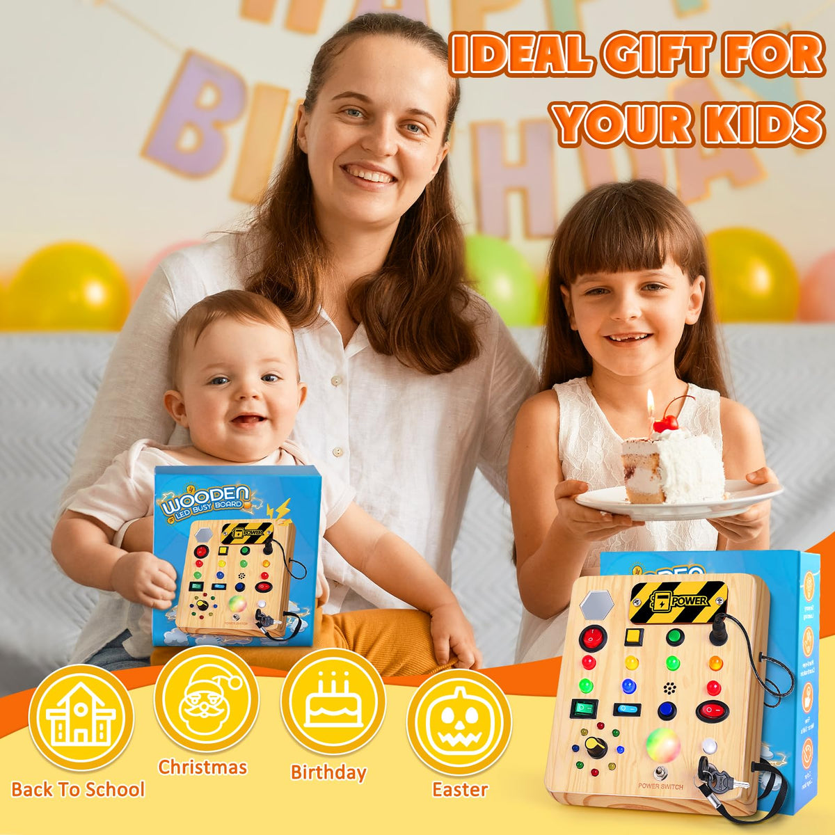 TINTECUSA Busy Board includes songs and animal sounds to enrich auditory awareness.