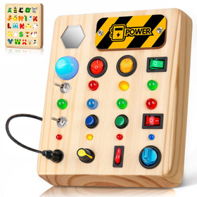 TINTECUSA LED Busy Board with light switch focus boosts fine motor skills and cause-and-effect awareness.