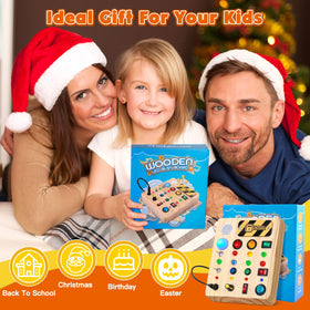 TINTECUSA LED Busy Board – ideal Montessori toy for car rides, planes, and trips.