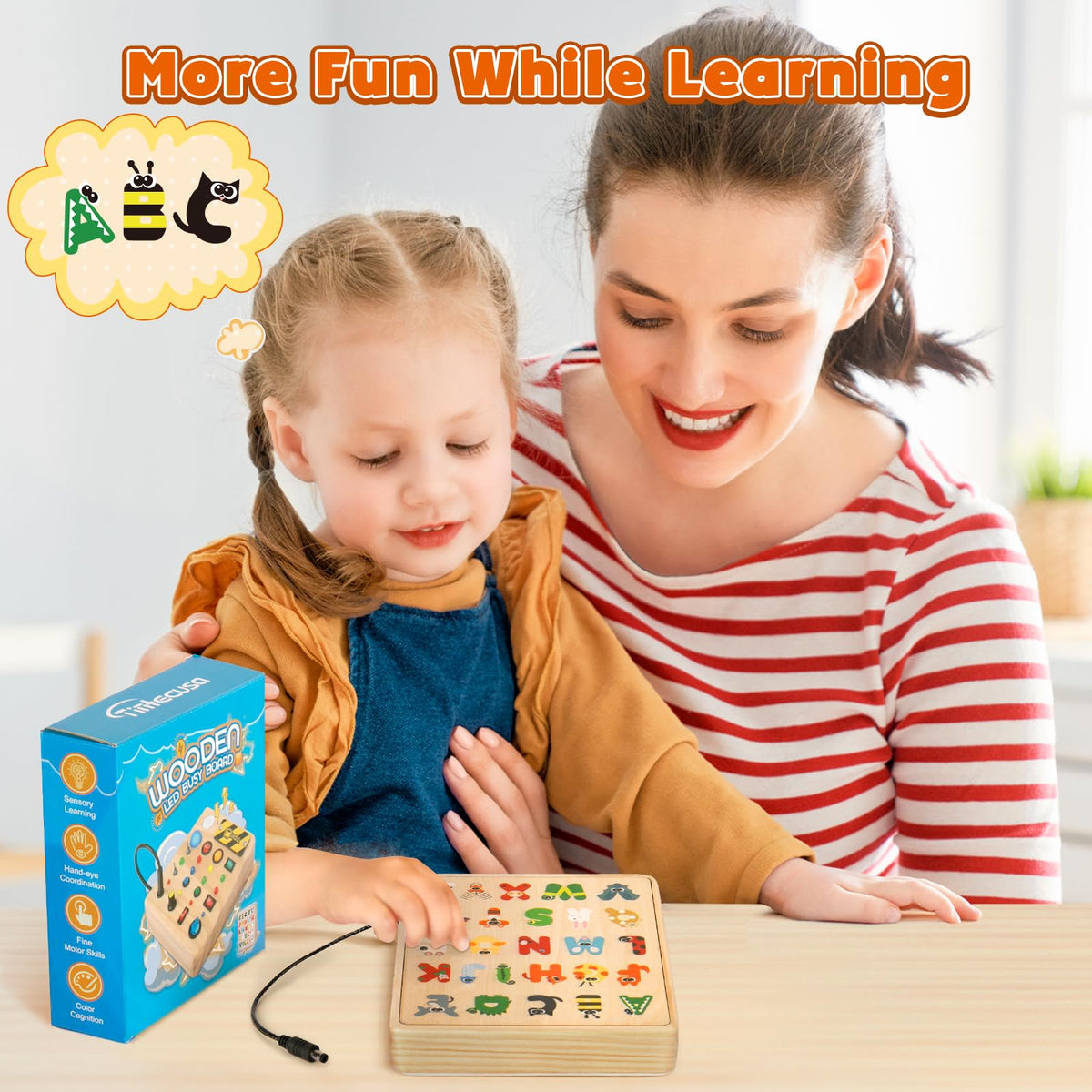 TINTECUSA LED Busy Board – portable design supports on-the-go learning and quiet play.