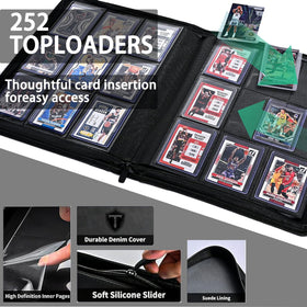 TINTEK 9-pocket binder interior pockets close-up with clear sleeves