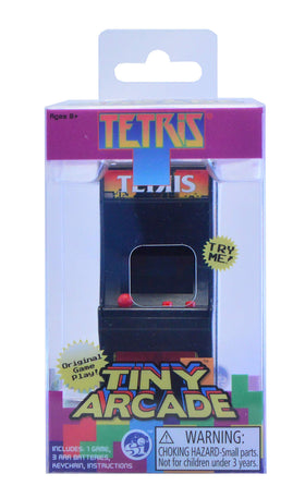 Tiny Arcade Tetris LED screen showing crisp visuals for authentic retro gameplay