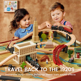 Tiny Land 104-piece train set enables endless layout ideas and creativity.