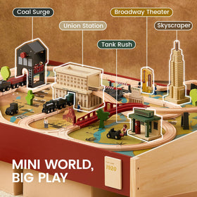 Tiny Land 1920s city map baseboard adds immersive retro railway scenery.