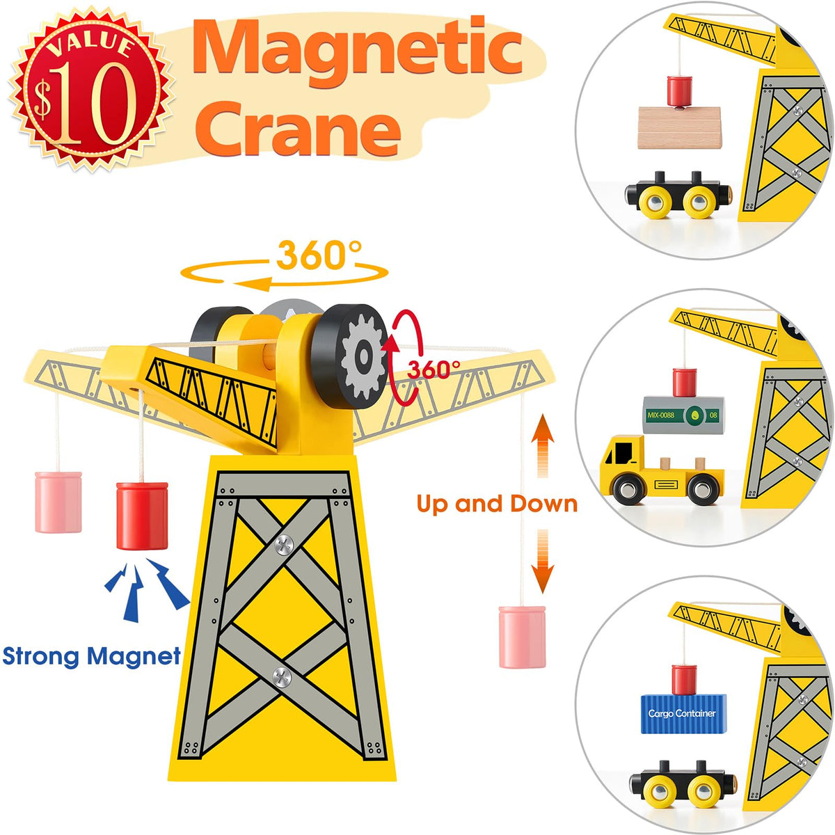 Tiny Land crane action: interactive play that supports hand-eye coordination.
