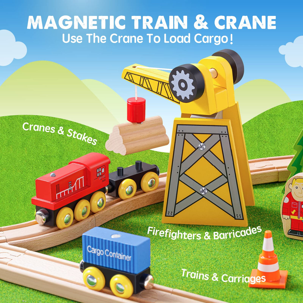 Tiny Land kids playing with tracks: sparks imaginative storytelling and pretend play.