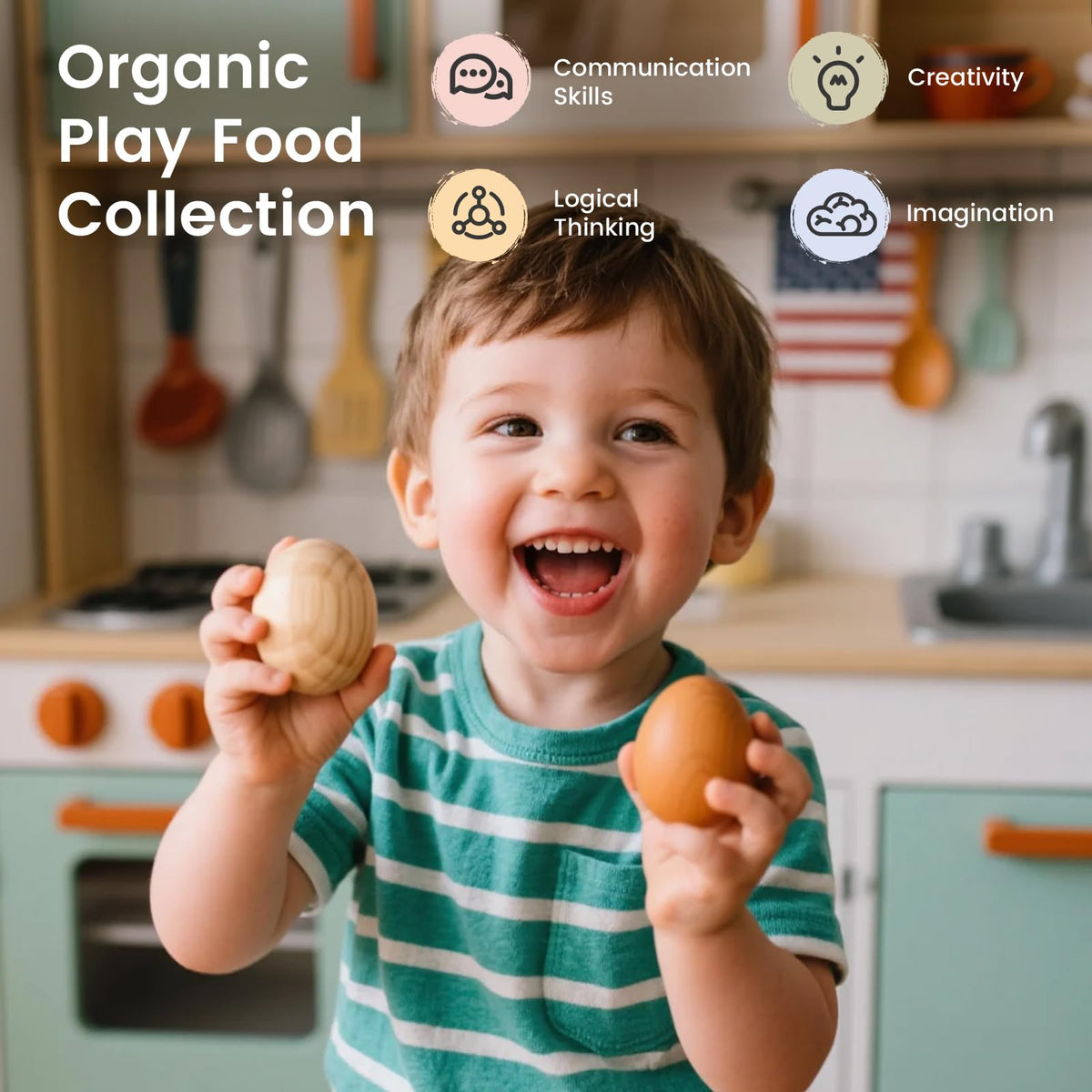 Tiny Land cut eggs for hands-on pretend cooking and motor skill development