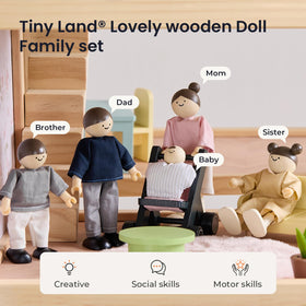 Tiny Land Mom poseable doll enhances role play and nurturing family moments.