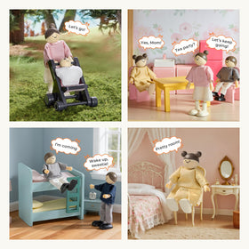 Tiny Land Sister poseable figure enables creative family scenes and cooperative play.