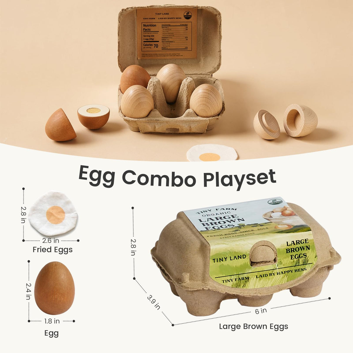 Tiny Land Easter paintable wooden eggs for crafts and decor