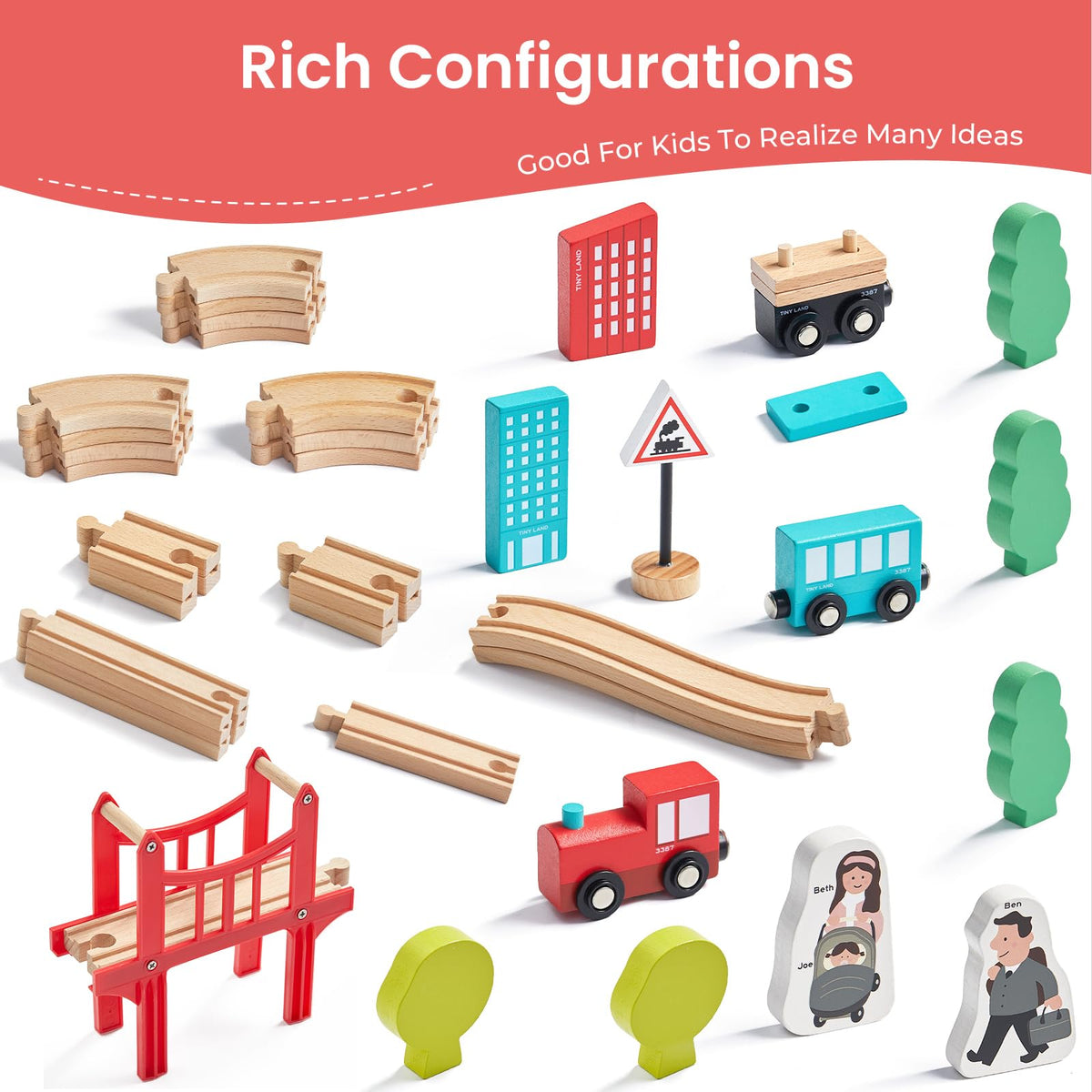 Tiny Land expandable track designs offer versatile layouts for creative play.