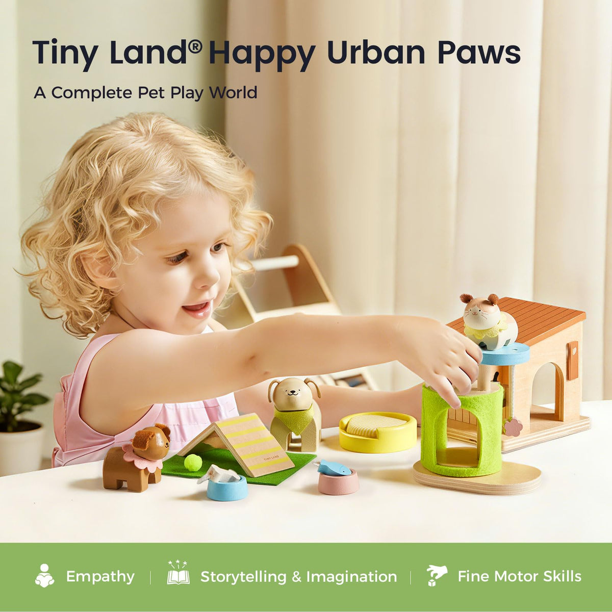 Tiny Land feeding bowls encourage nurturing routines during play.