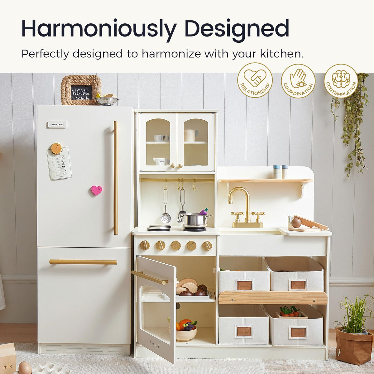Tiny Land fridge freezer compartment highlighting dedicated space for chilly pretend snacks.