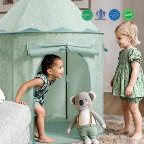Tiny Land GreenTent portable play space with included storage bag.