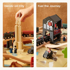 Tiny Land immersive sounds reproduce whistle and steam for realistic play.
