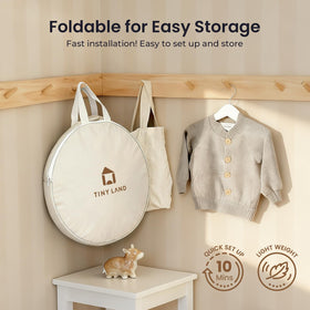 Carrying bag included with Tiny Land tent for portability