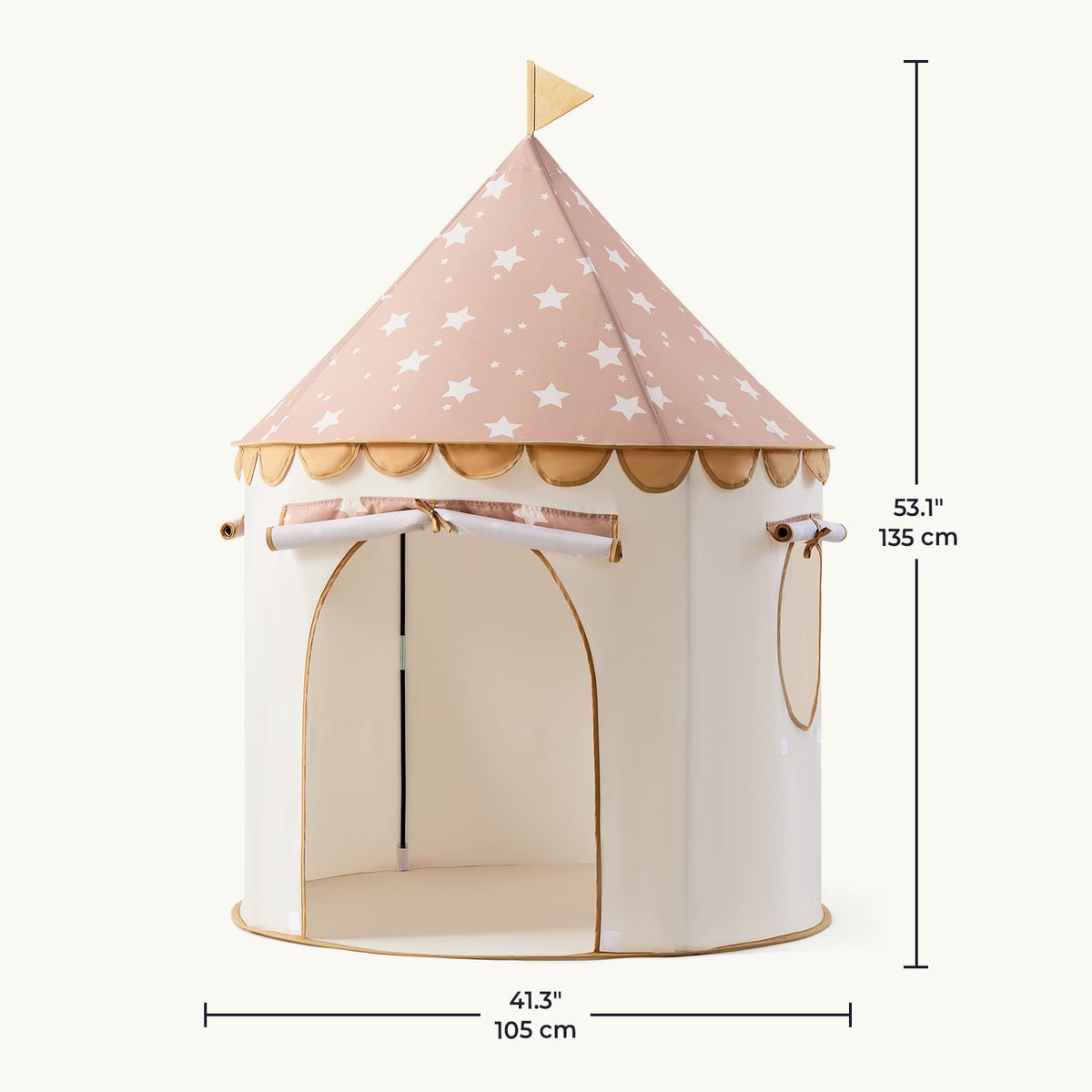 Tiny Land castle tent with toys shows quick setup