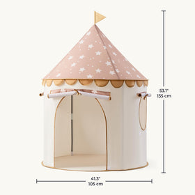 Tiny Land castle tent with toys shows quick setup