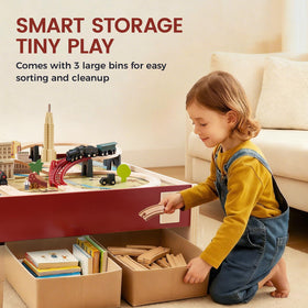 Tiny Land kids playing at the table demonstrate social and focused playtime.