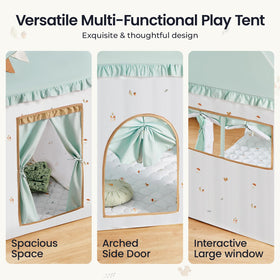 Tiny Land dimension label illustrating spacious 52 by 35 by 53 inches