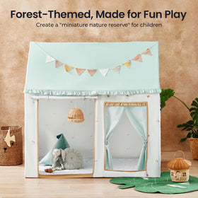 Tiny Land kids tent green forest side view for corner placement