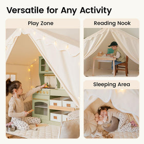 Tiny Land Kids Tent indoor reading nook creates a quiet space for stories