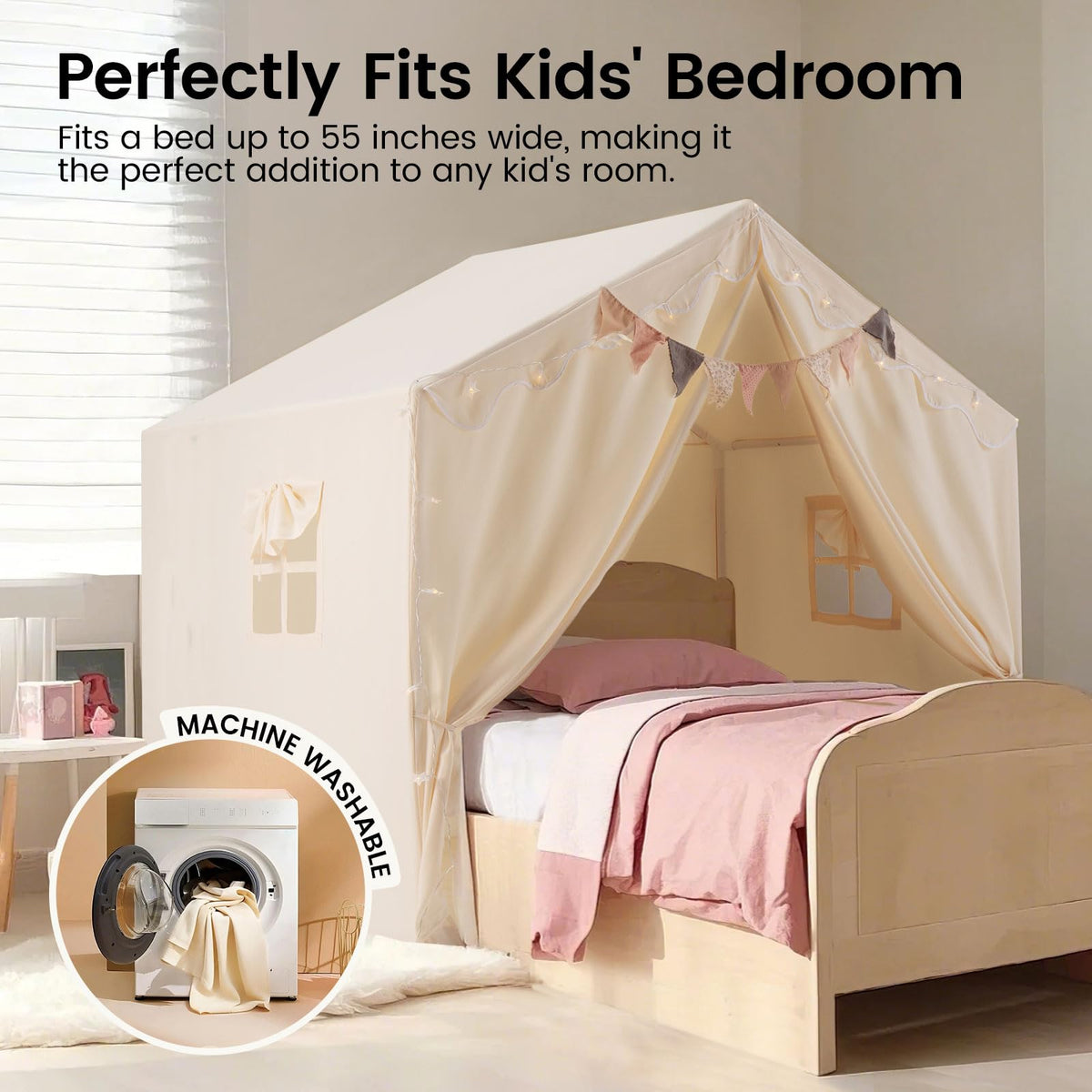 Tiny Land Kids Tent padded mat adds soft comfort for sitting or lying