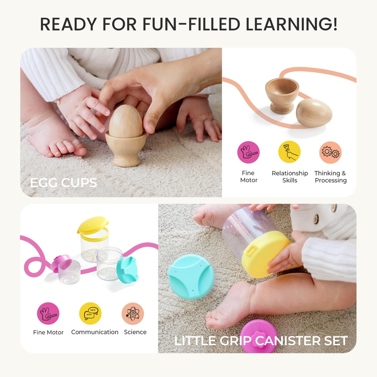 Tiny Land Montessori guide image with parent tips for early development.